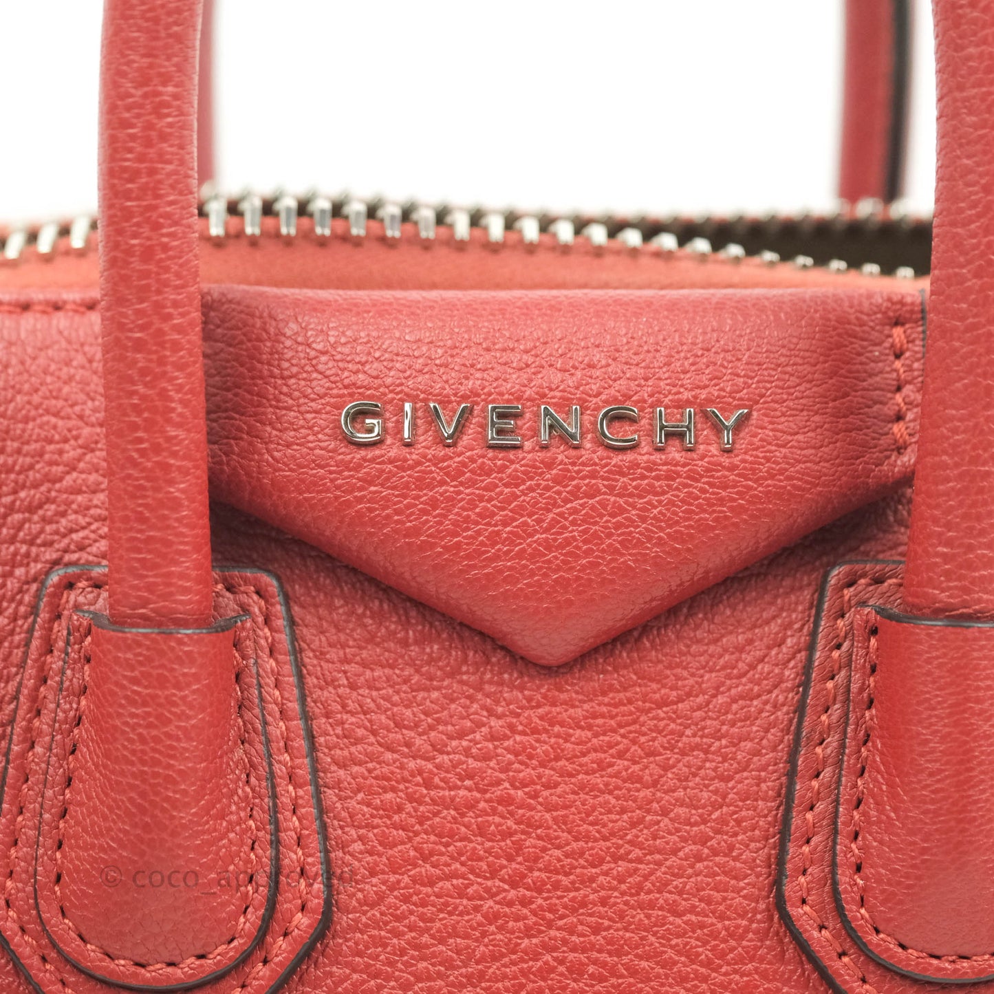 Givenchy Antigona Mini Red Grained Calfskin Silver Hardware