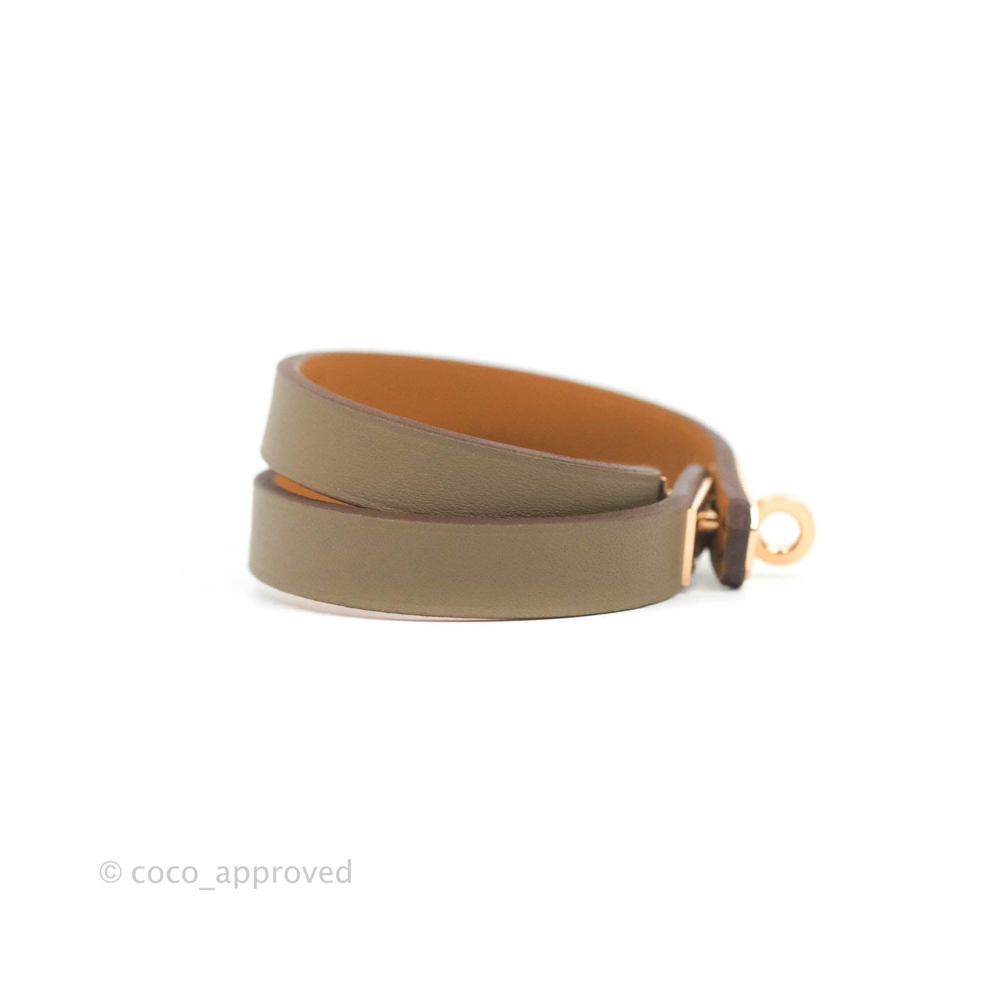 Hermès Kelly Double Tour Bracelet Etoupe Swift Gold Hardware
