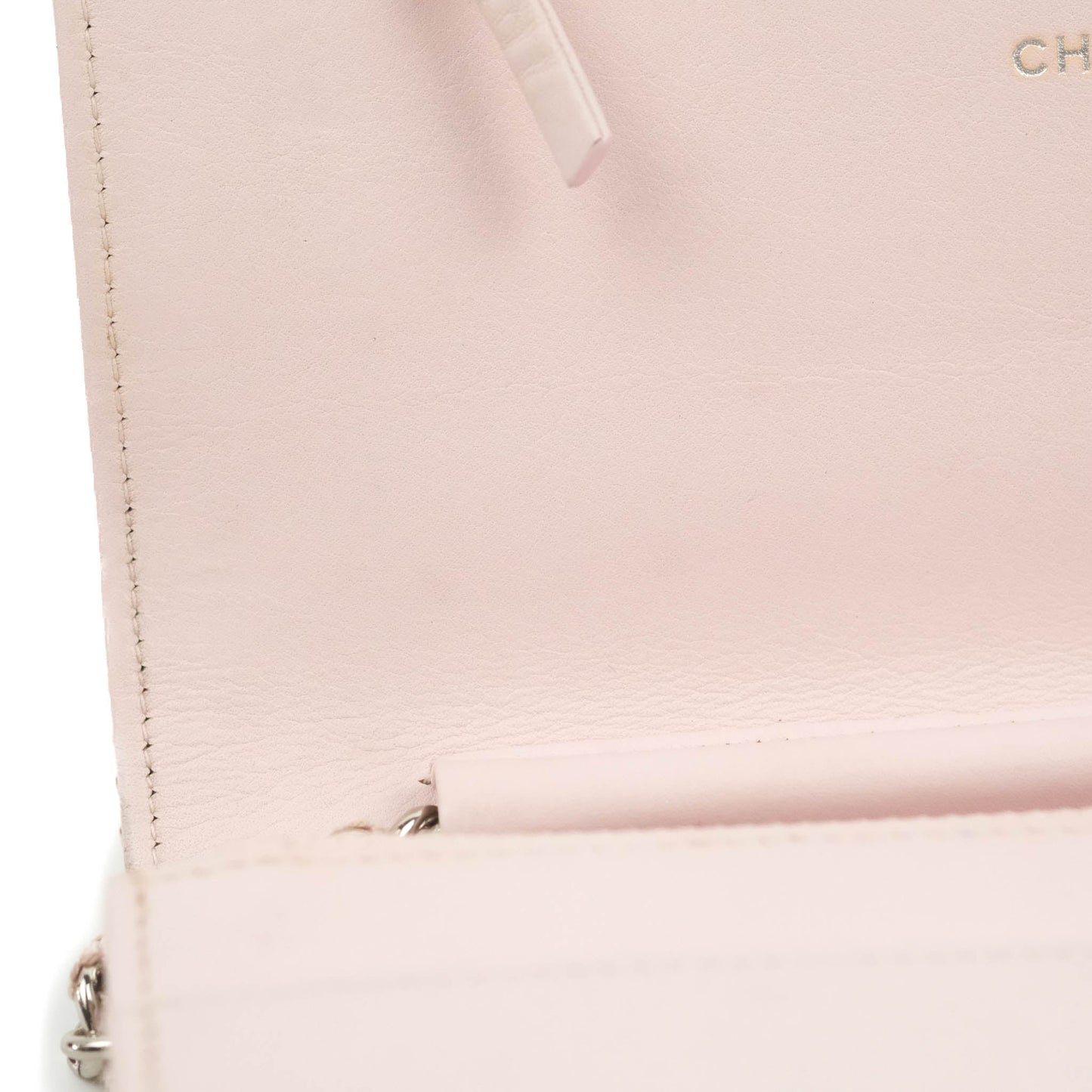 Chanel Deauville Wallet On Chain WOC Pink Canvas Silver Hardware