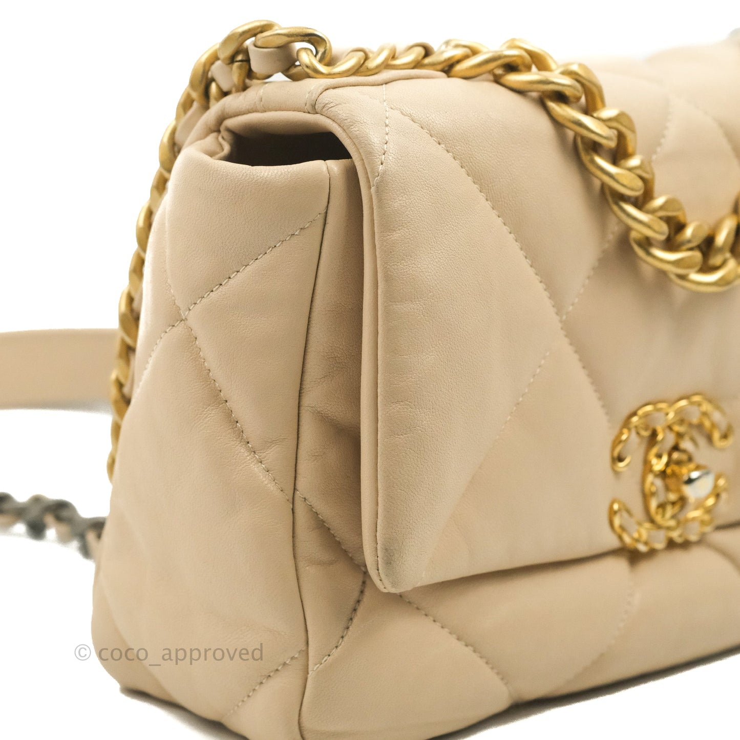 Chanel 19 Small Beige Mixed Hardware