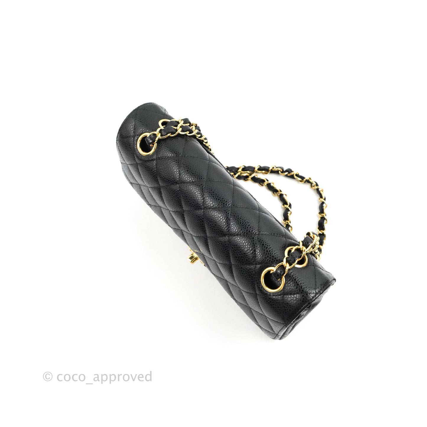 Chanel S/M Small Classic Quilted Flap Black Caviar Gold Hardware