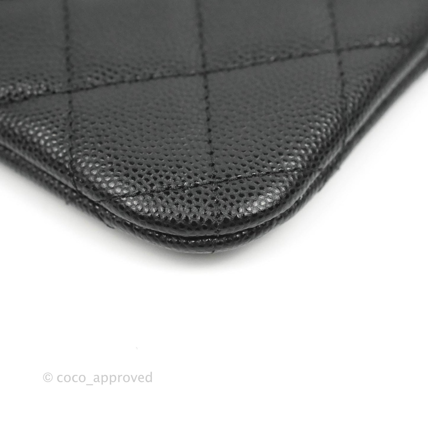 Chanel Quilted Mini O Case Black Caviar Silver Hardware