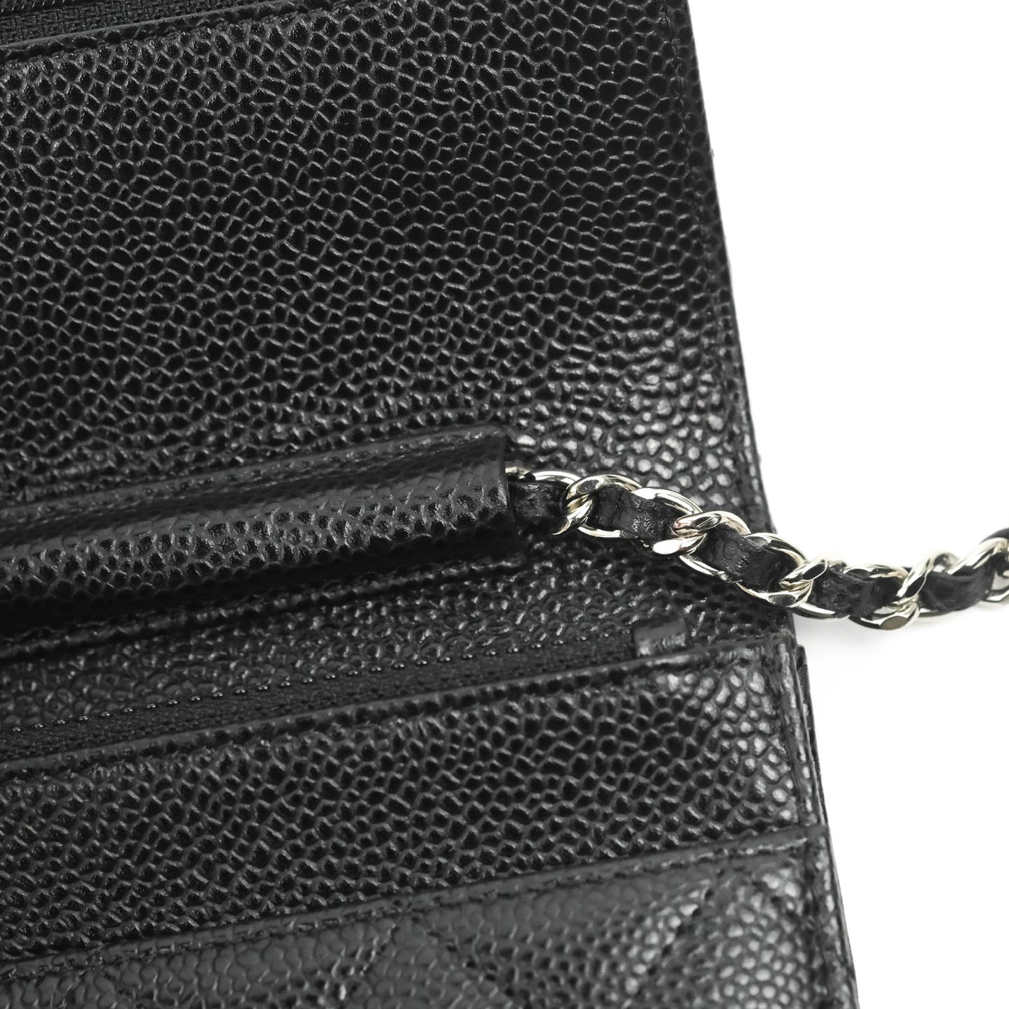 Chanel Quilted Classic WOC Black Caviar Silver Hardware