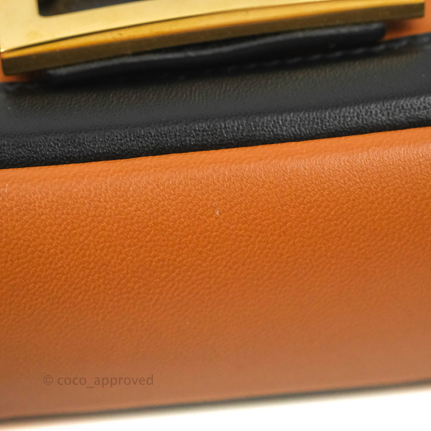 Fendi Mini Baguette Chain Bag Bi-Color Brown/Black Nappa