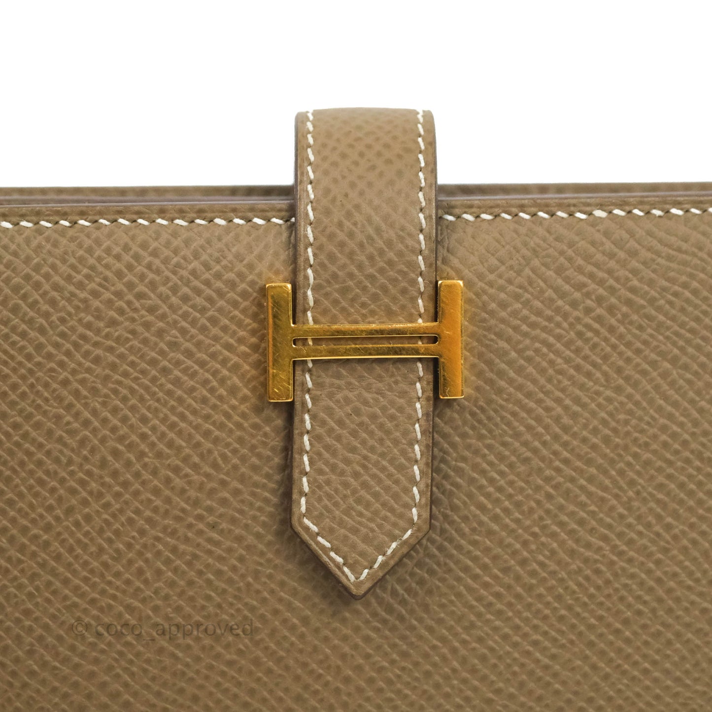 Hermès Bearn Wallet Etoupe Epsom Gold Hardware