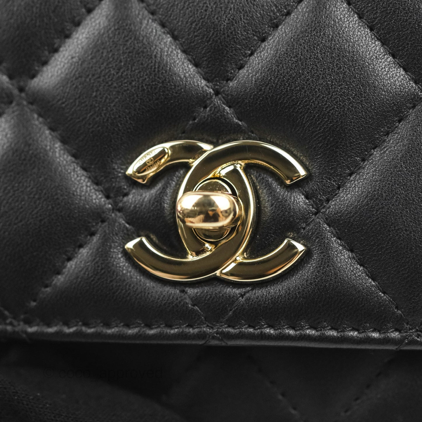 Chanel Mini Quilted Trendy CC Clutch With Chain Black Lambskin Gold Hardware
