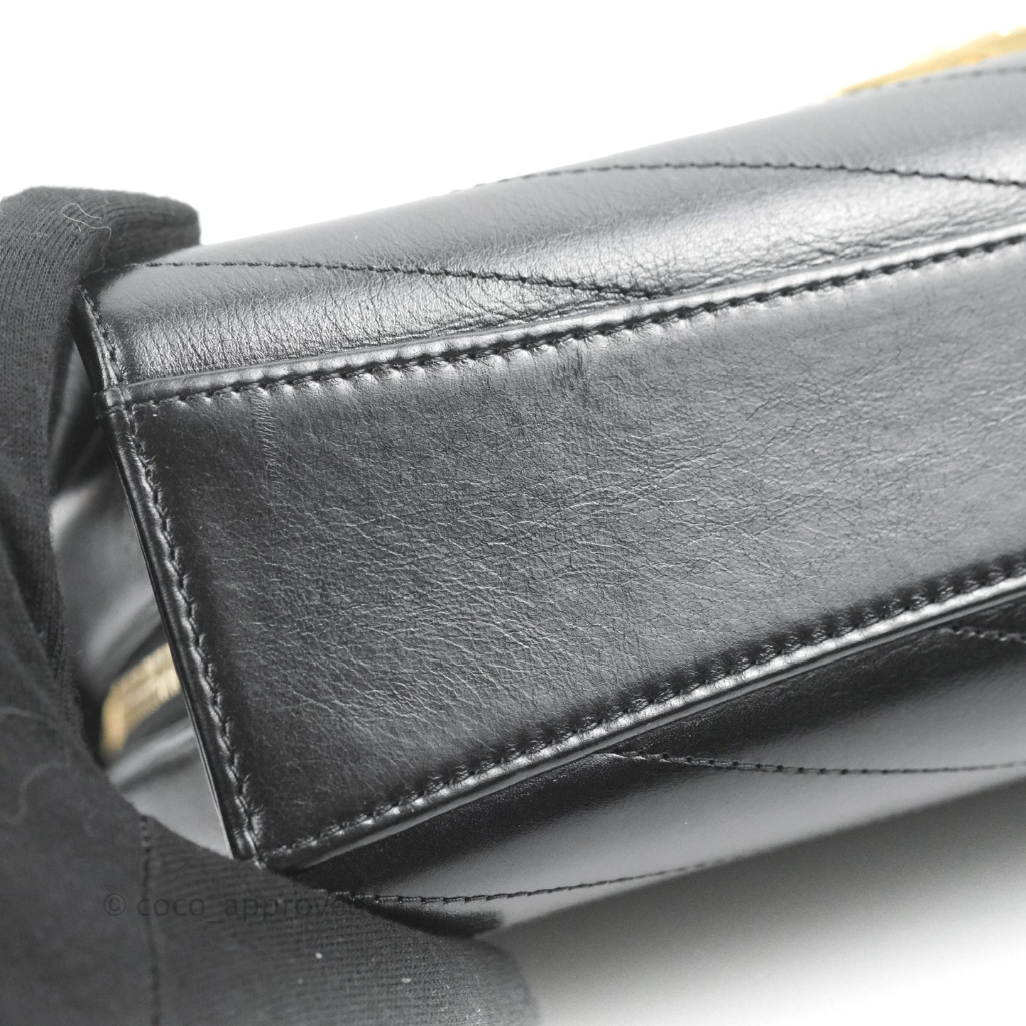 Chanel Medal Envelope Flap Bag Chevron Black Calfskin Aged Gold Hardware
