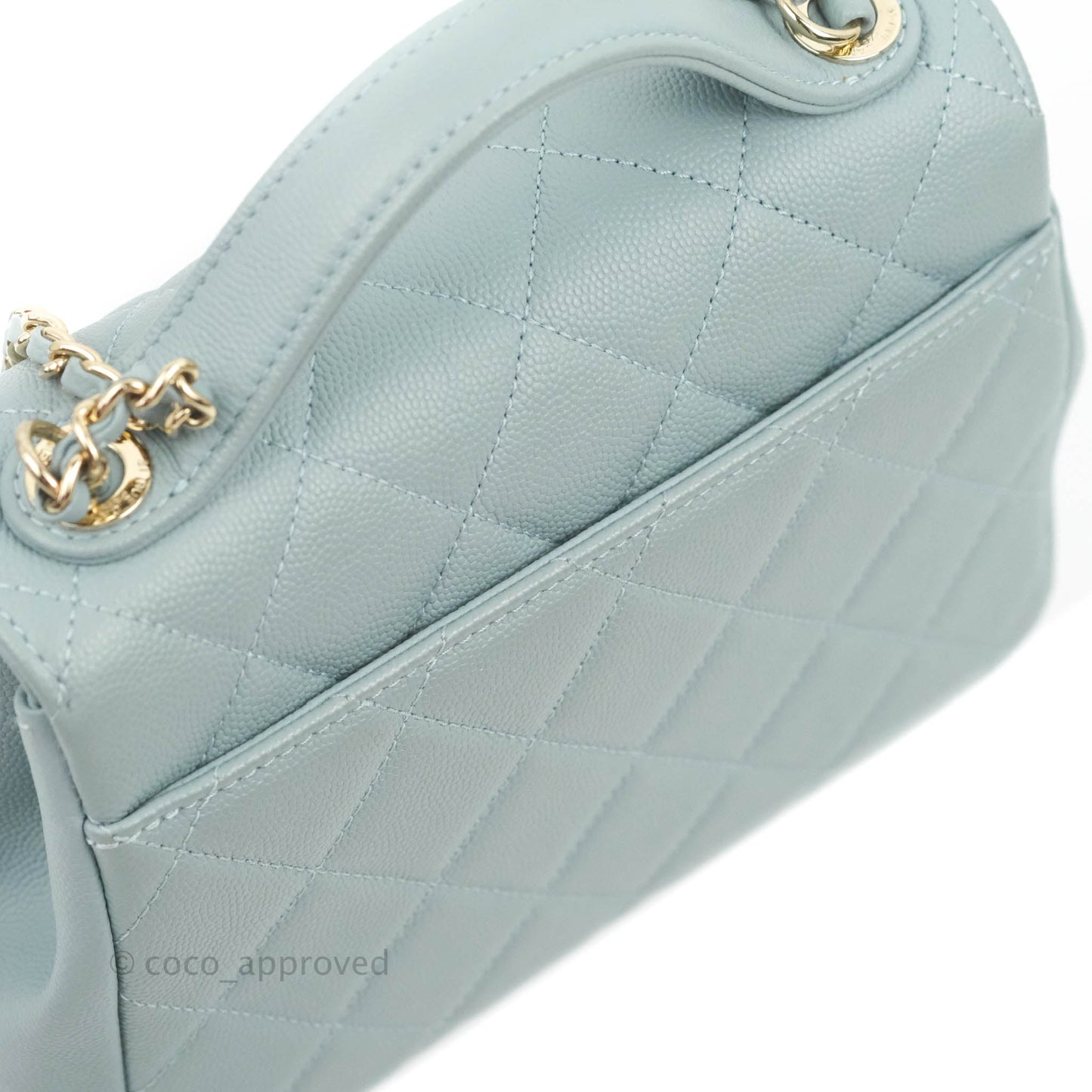 Chanel Quilted Small Business Affinity Flap Blue Caviar Gold Hardware