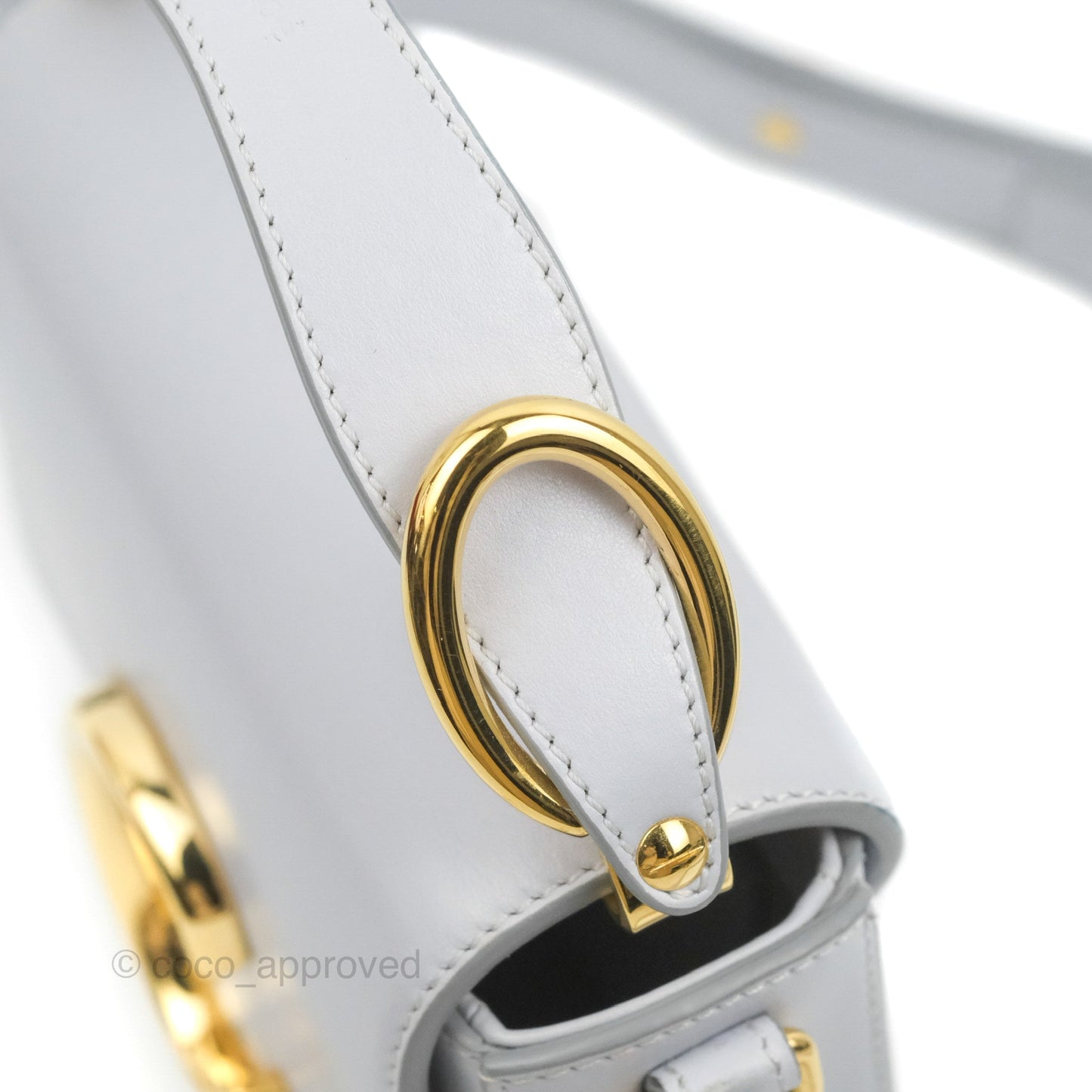 Chloé Mini C Bag Light Cloud Shiny/Suede Calfskin