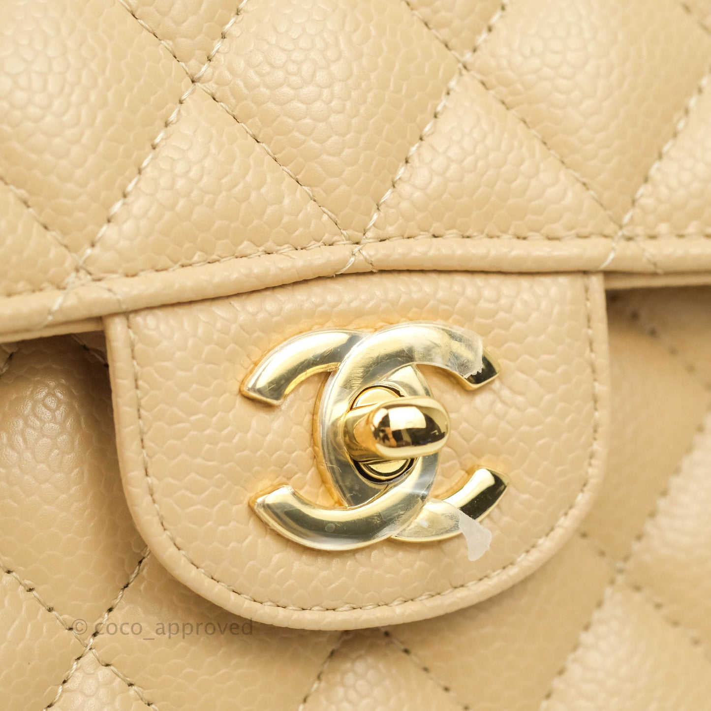 Chanel Classic Small S/M Flap Beige Caviar Gold Hardware