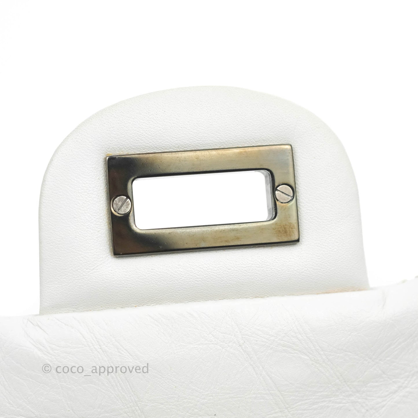 Chanel Quilted Reissue 226 Flap White Aged Calfskin Gun Metal Hardware