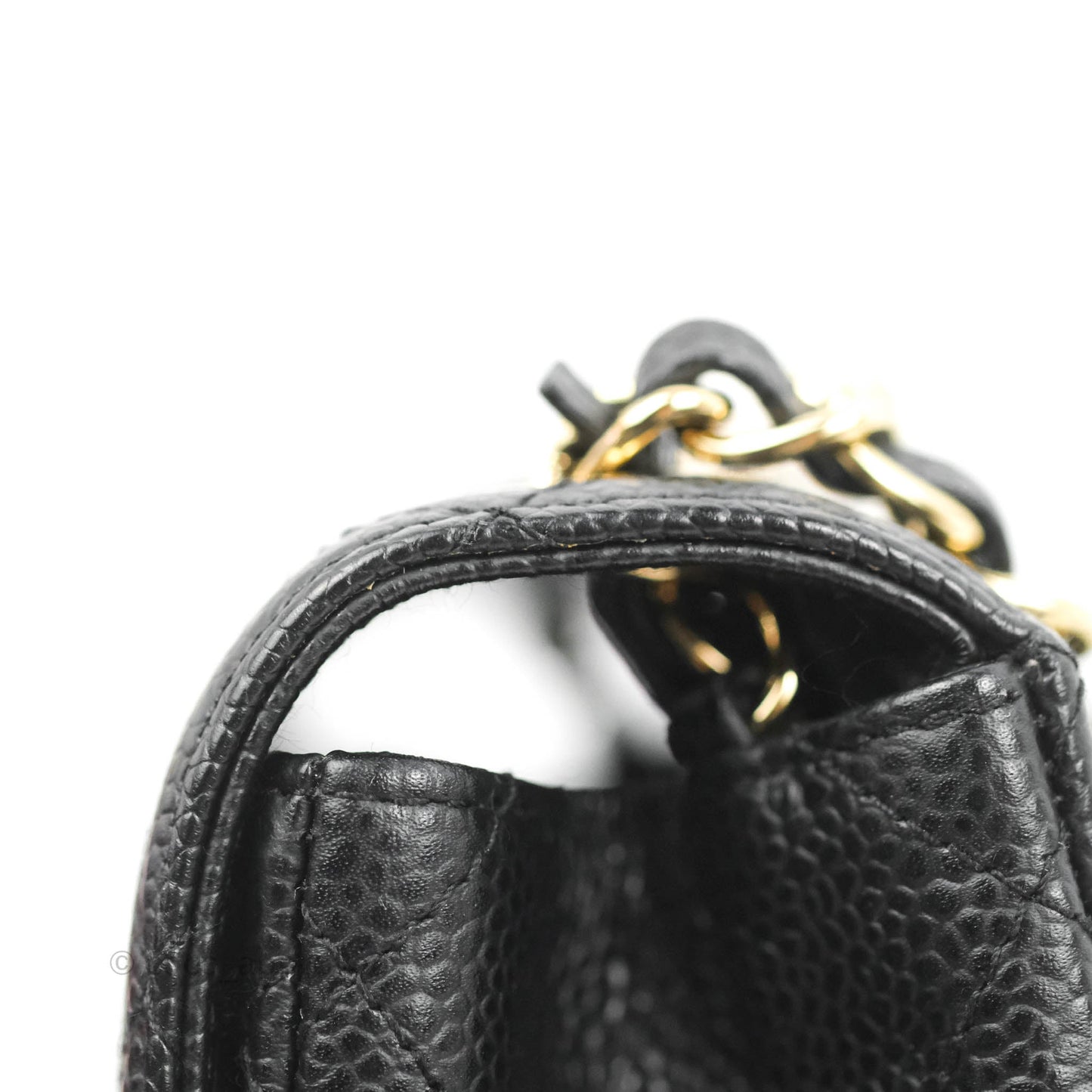 Chanel Quilted Mini Square Flap Bag Black Caviar 24K Gold Hardware