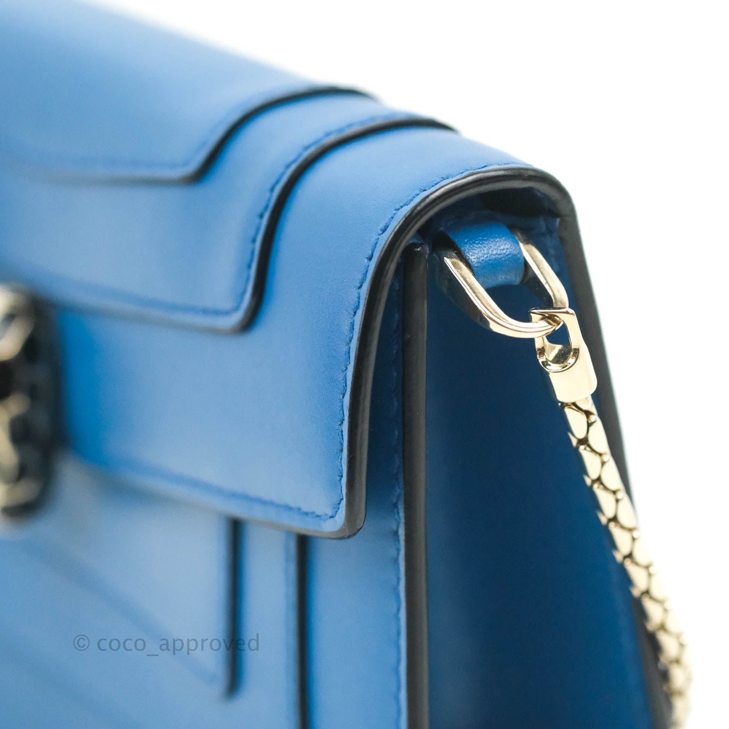Bvlgari Serpenti Forever Mini Bag in Blue Gold Hardware