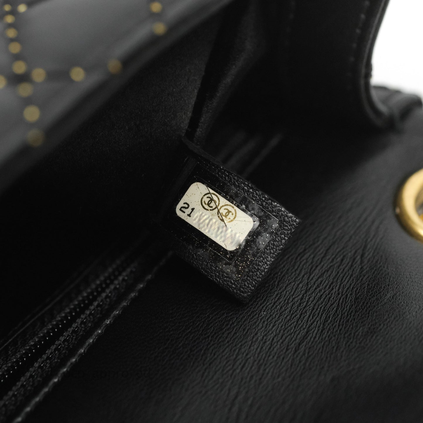 Chanel Quilted Stitched Flap Bag Lambskin Black Aged Gold Hardware 15A