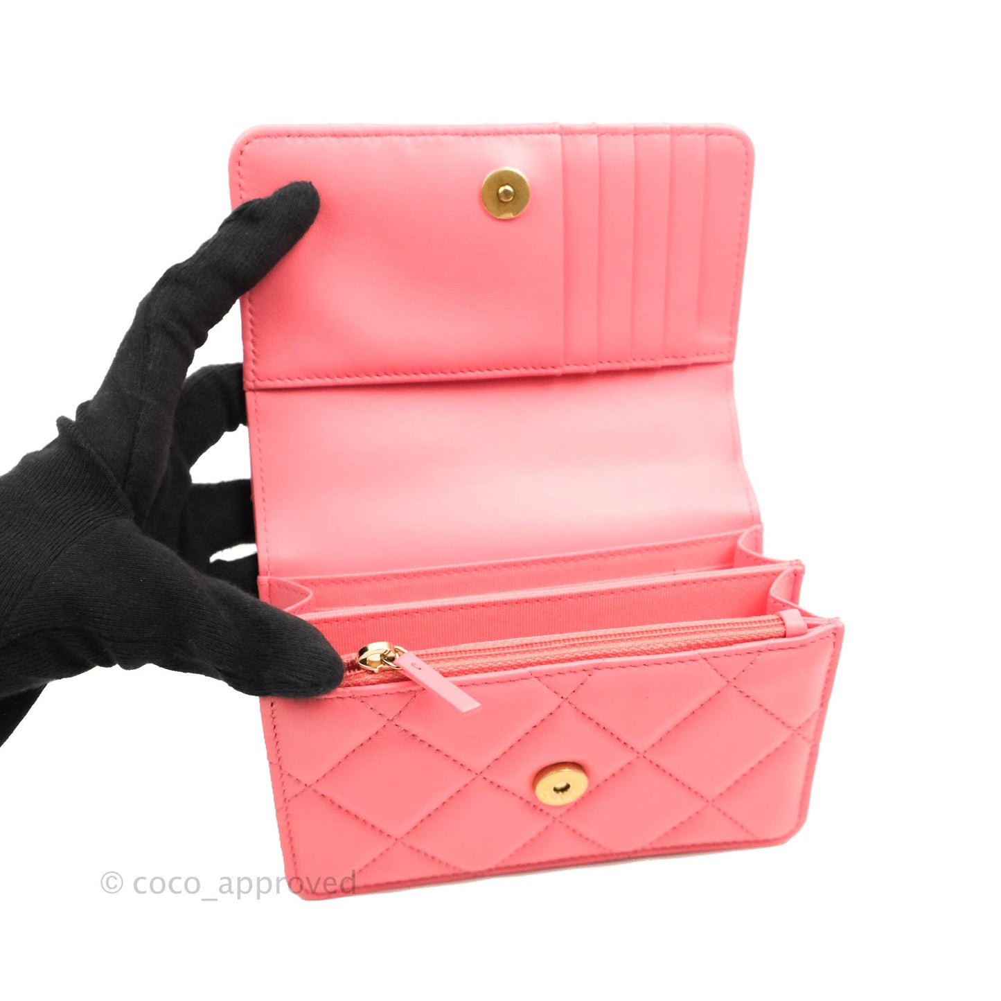 Chanel Clutch with Chain Pink Lambskin Enamel Gold Hardware