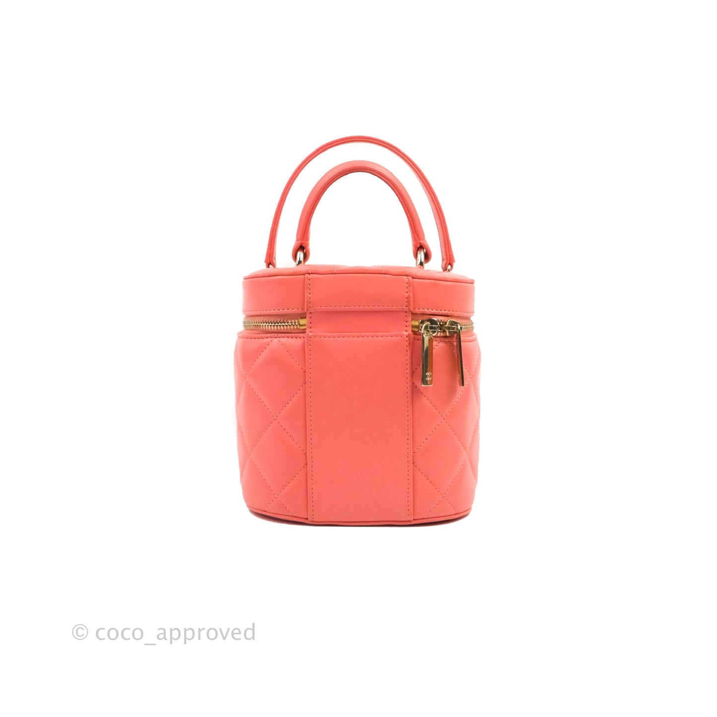 Chanel Trendy CC Vanity Case Coral Pink Lambskin Gold Hardware