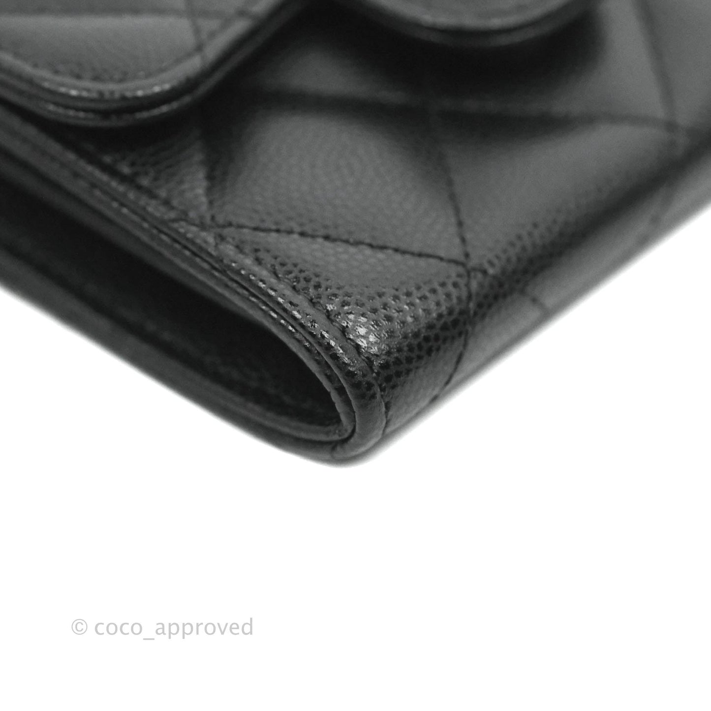 Chanel Mini Wallet With Chain Black Caviar Gold Hardware
