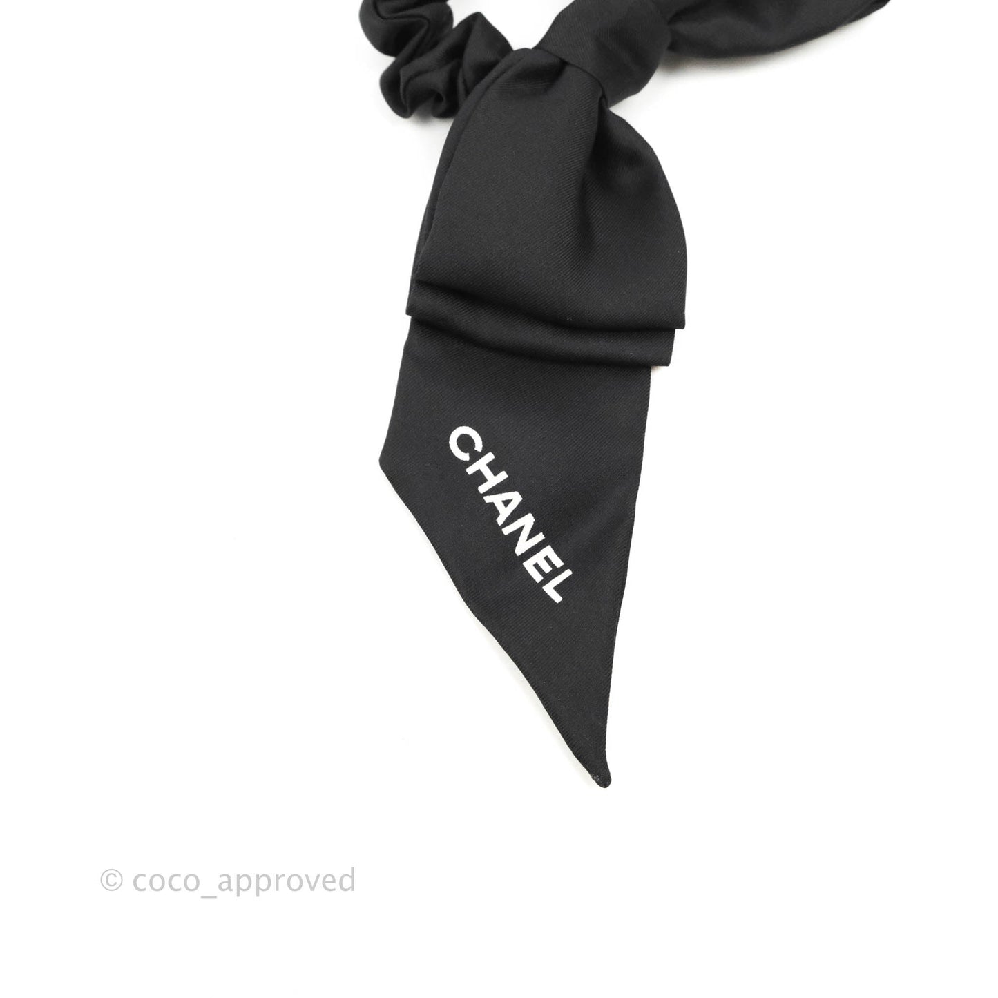 Chanel Bow Silk Hair Accessory Black