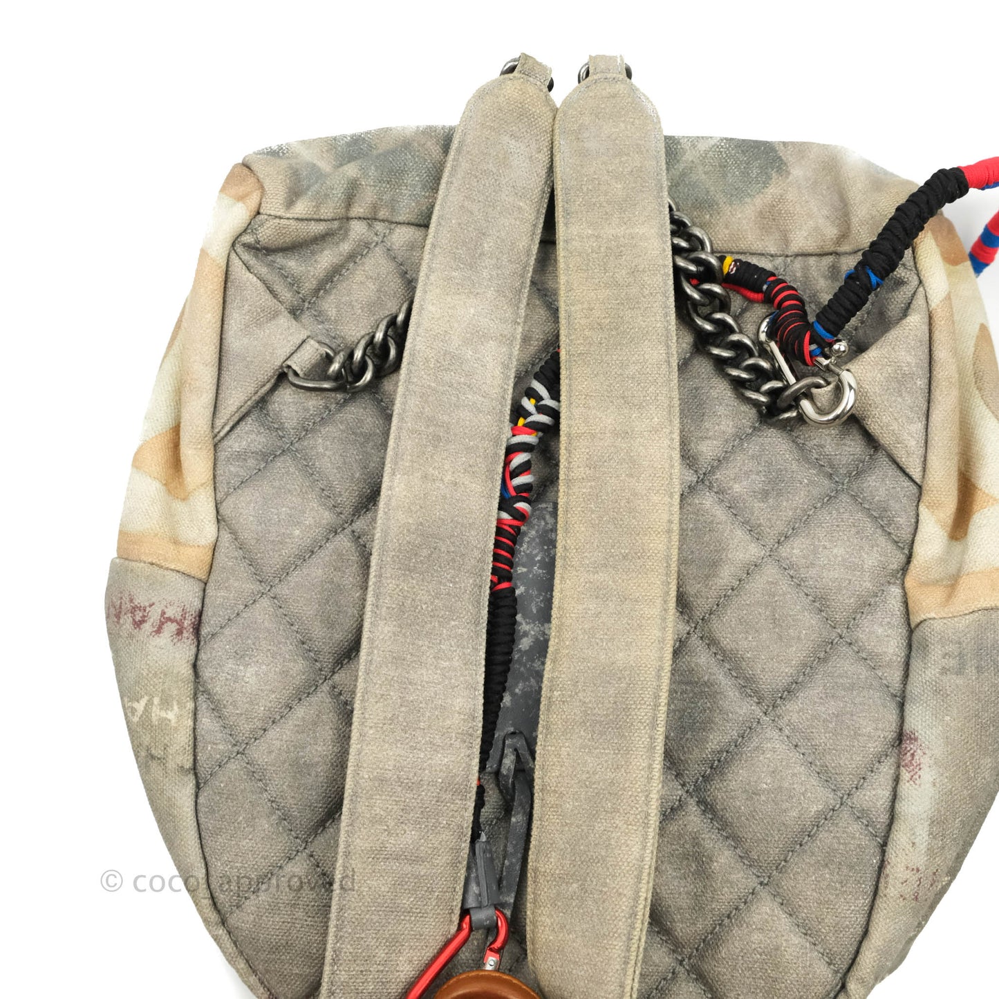 Chanel Medium Graffiti Printed Canvas Backpack Beige