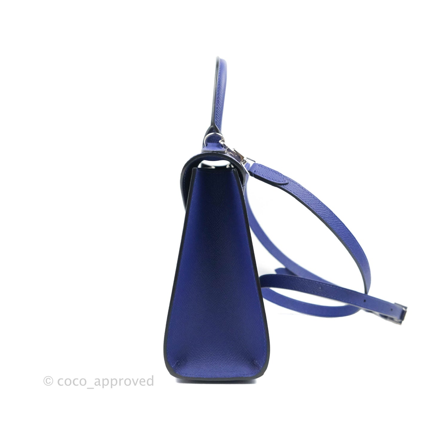 Moynat Gabrielle PM Bag Blue Calfskin Silver Hardware