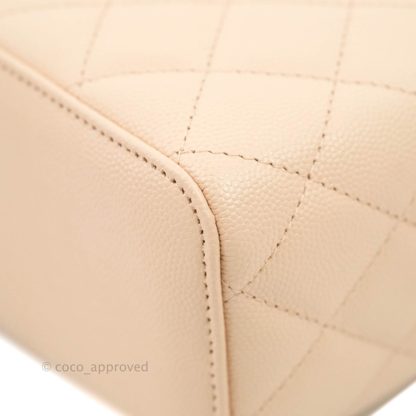 Chanel Vanity with Classic Chain Light Beige Caviar Gold Hardware 22C