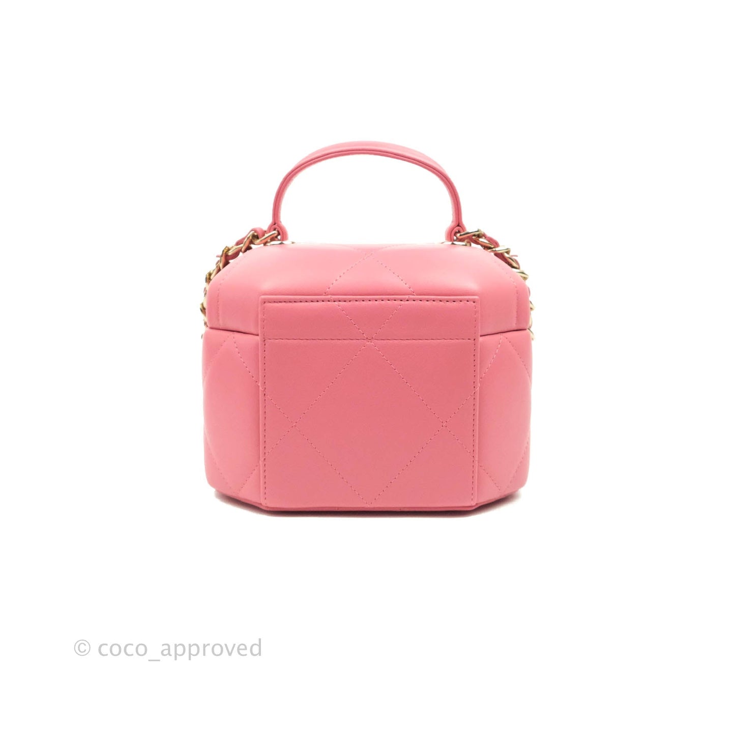 Chanel Small Hexagon Vanity Case Pink Lambskin Gold Hardware
