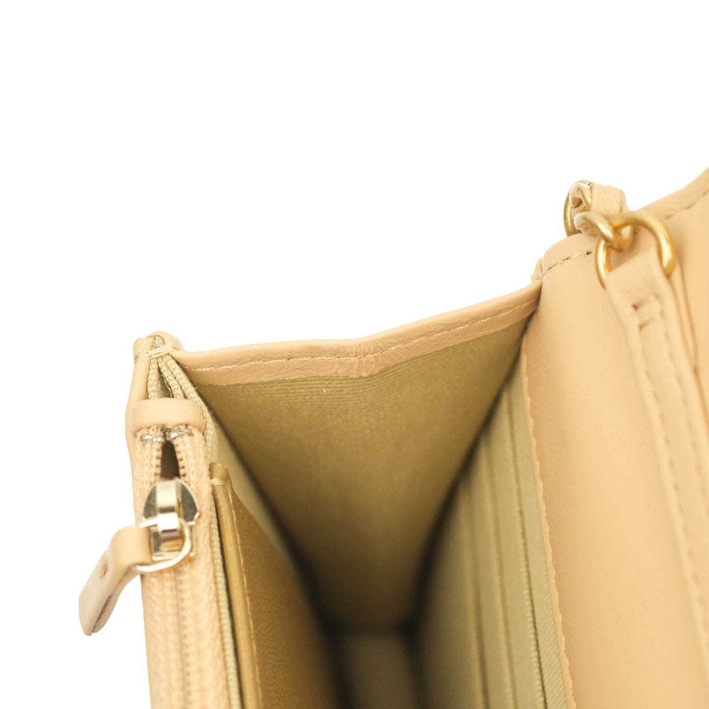 Chanel Quilted Pearl Crush Wallet on Chain WOC Beige Lambskin Aged Gold Hardware