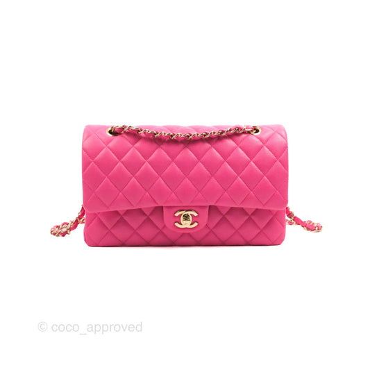 Chanel Classic Quilted M/L Medium Flap Pink Caviar Gold Hardware