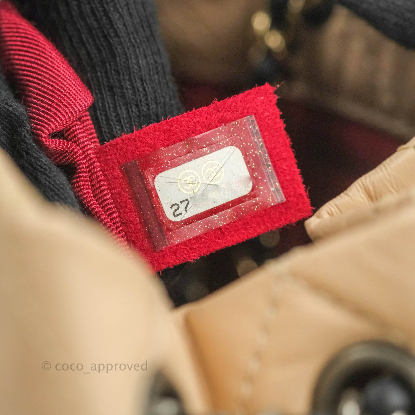 Chanel Small Gabrielle Backpack Beige Black Aged Calfskin