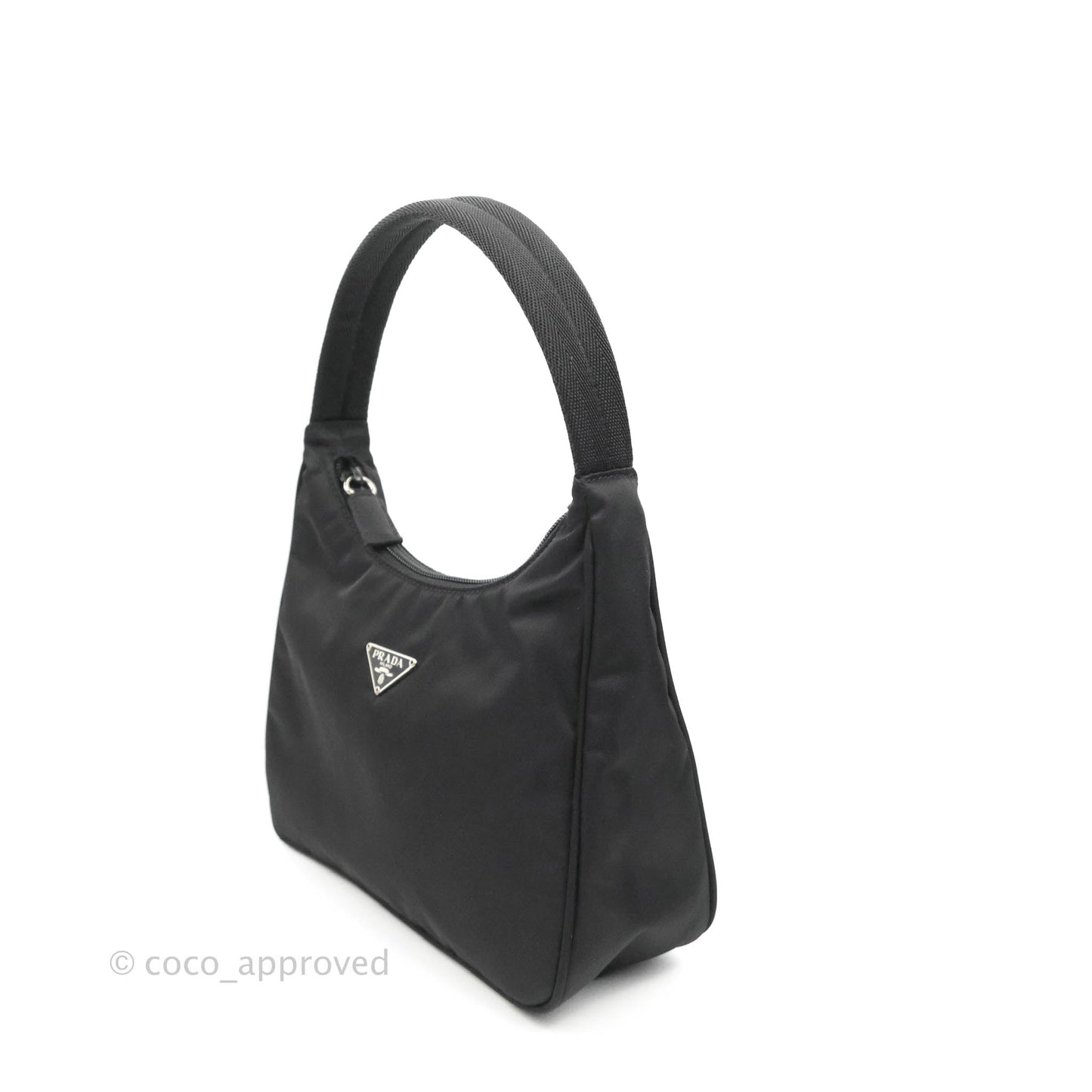 Prada Vintage Nylon Bag Black Silver Hardware
