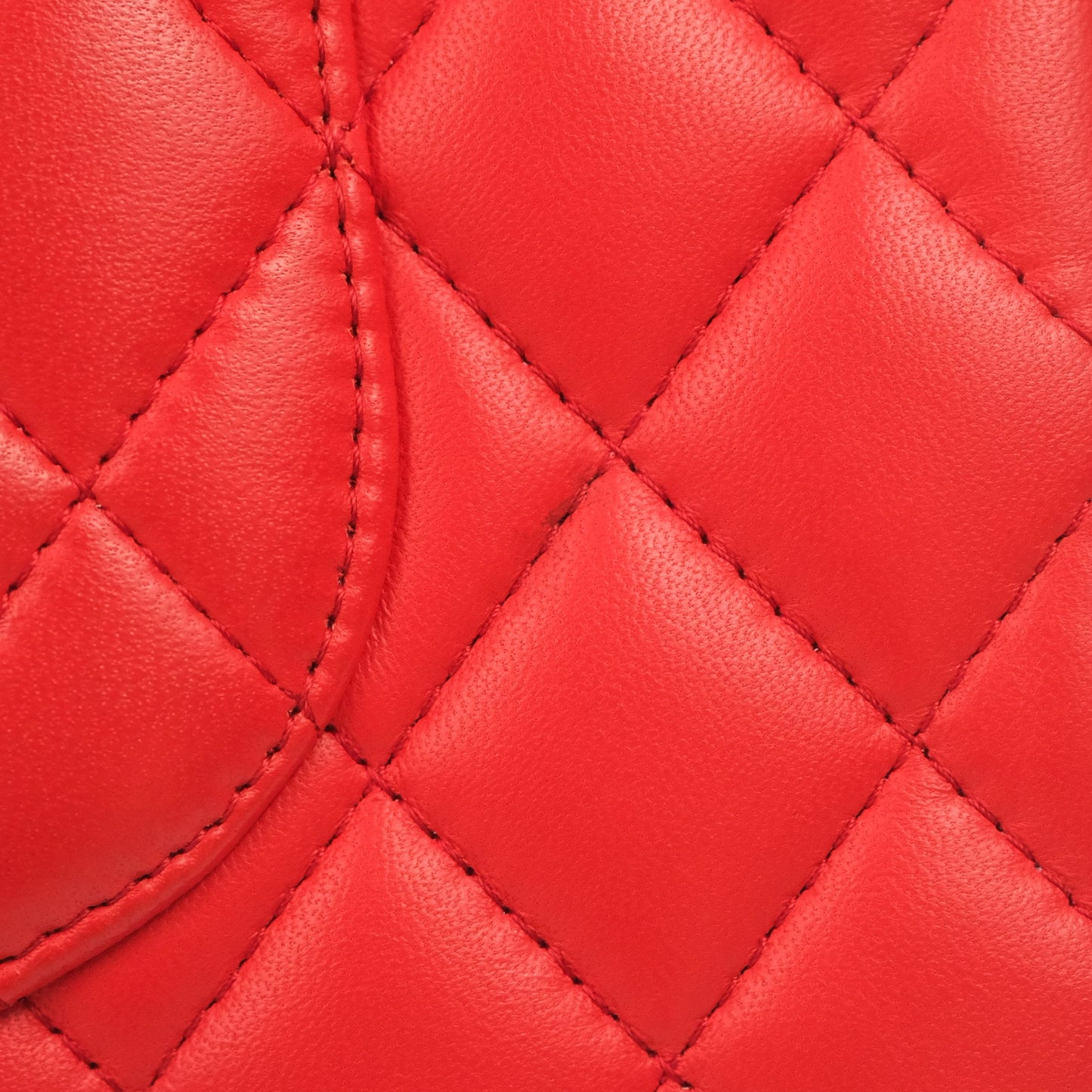 Chanel Classic M/L Medium Double Flap Red Lambskin Gold Hardware