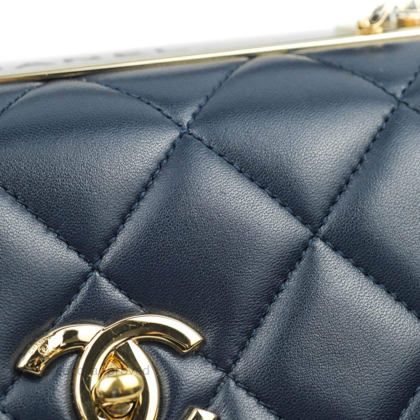 Chanel Small Trendy CC Navy Lambskin Gold Hardware