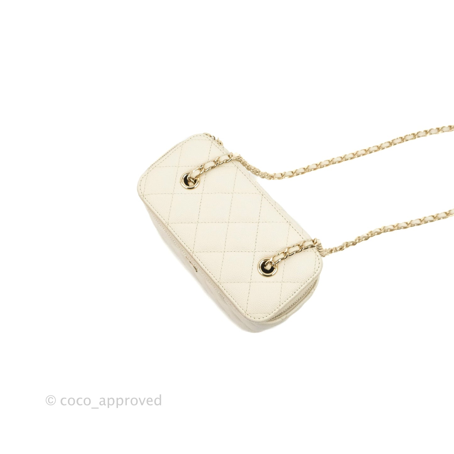 Chanel Classic Vanity with Chain Ivory Caviar Gold Hardware