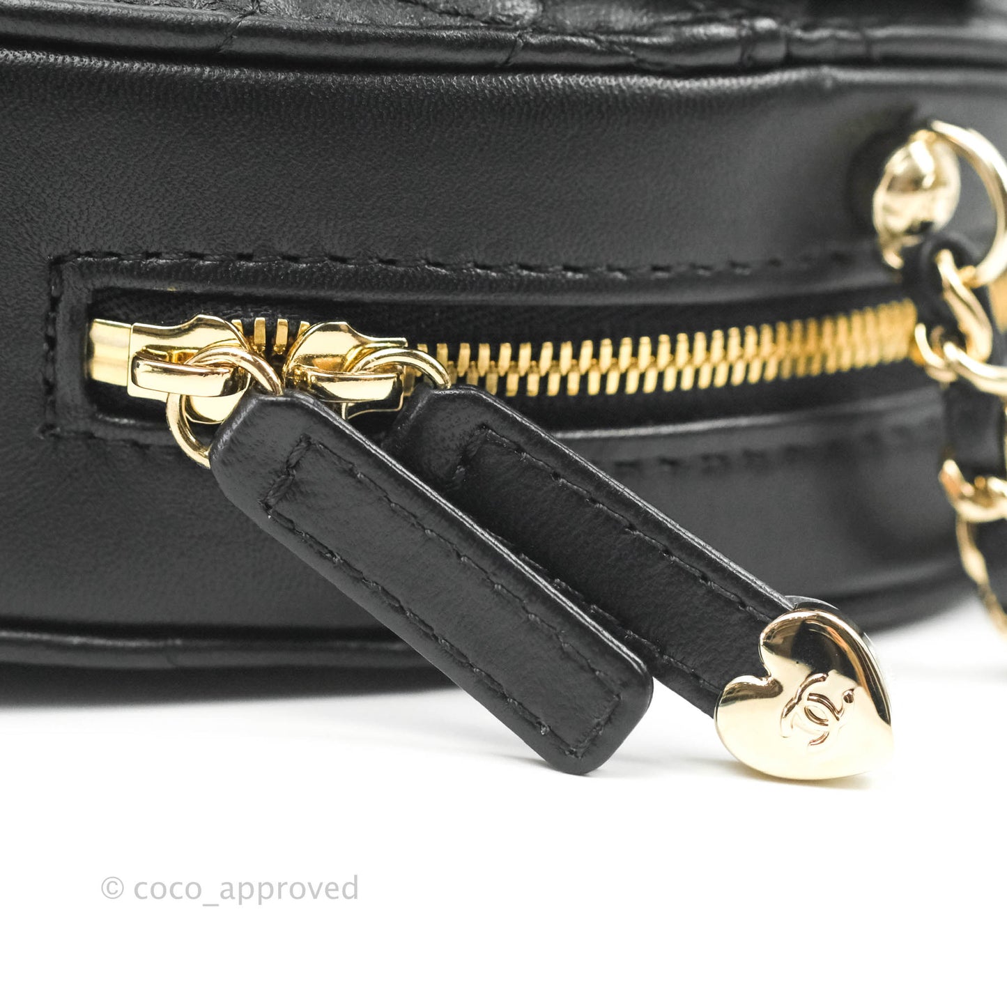 Chanel Large Heart Bag Black Lambskin Gold Hardware 22S