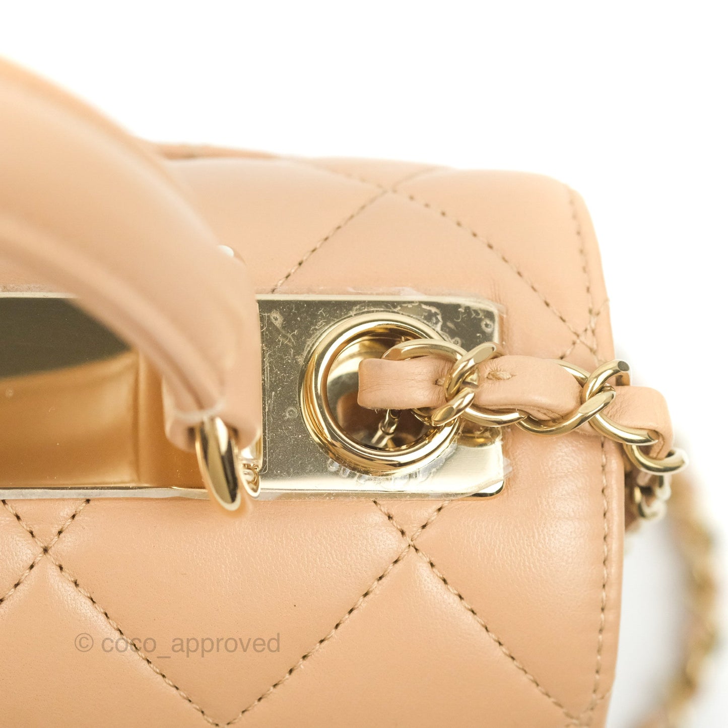 Chanel Small Trendy CC Beige Lambskin Gold Hardware