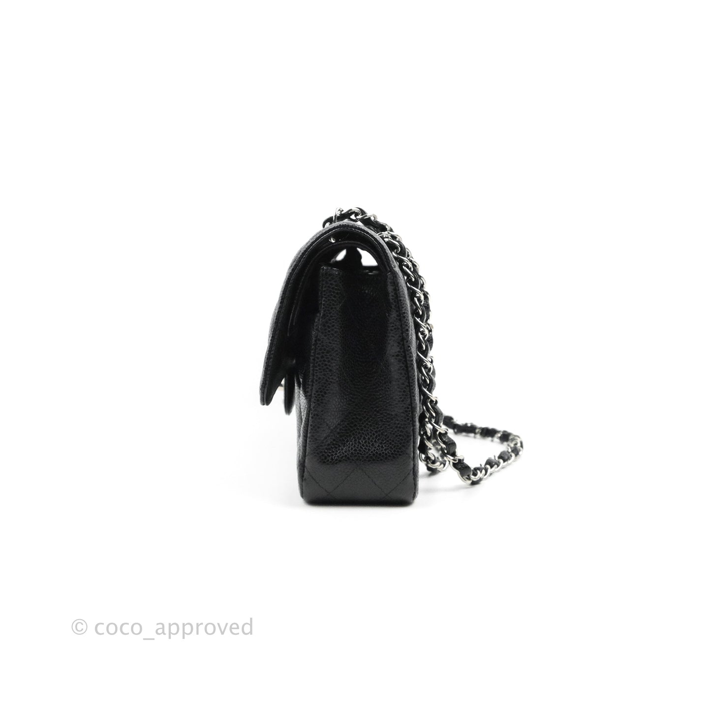 Chanel Classic M/L Medium Flap Quilted Black Caviar Silver Hardware