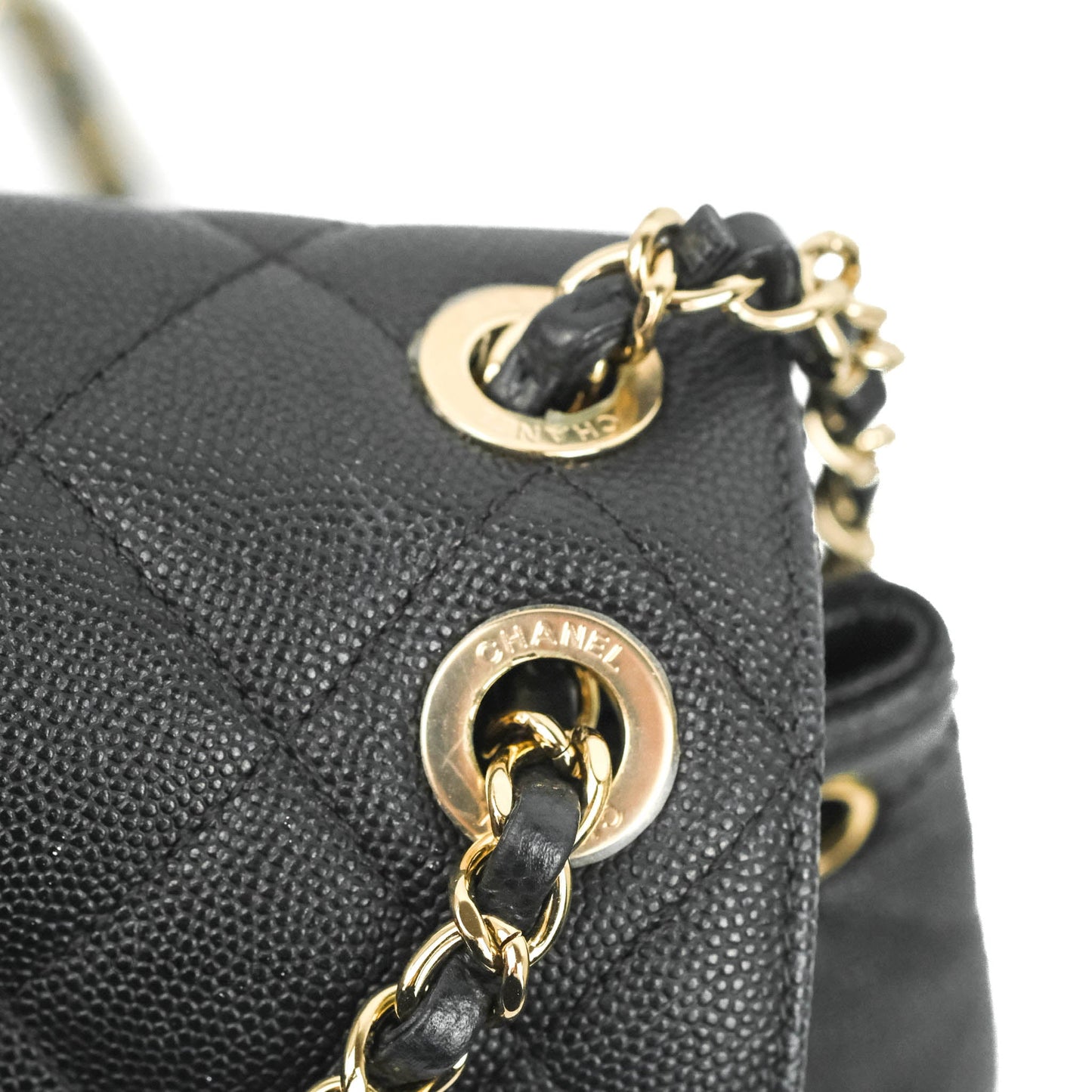 Chanel Quilted Black Caviar Duma Backpack Bag Gold Hardware