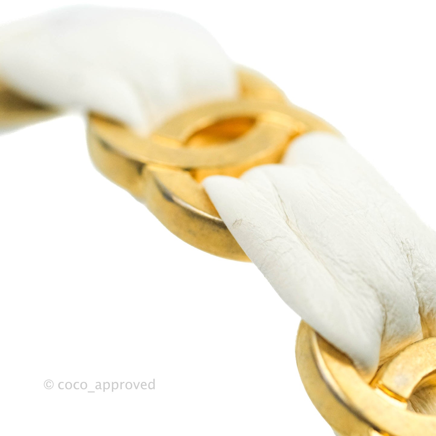 Chanel Quilted CC Top Handle Flap White Calfskin Aged Gold Hardware