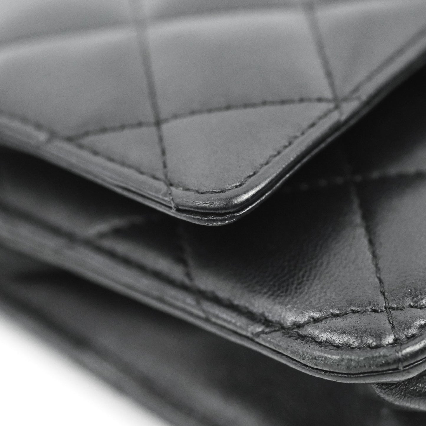 Chanel Quilted Classic WOC Black Lambskin Silver Hardware