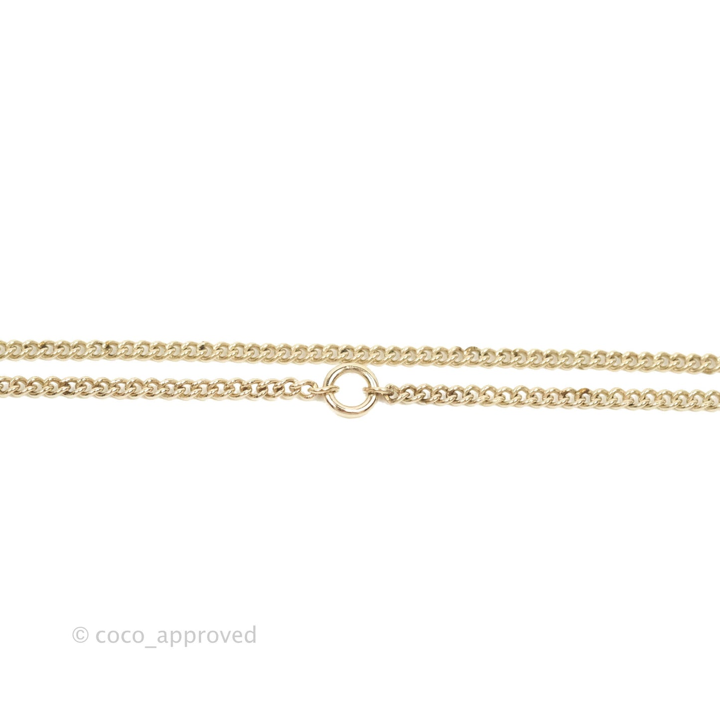 Chanel Crystal Flower CC Pendant Necklace Gold