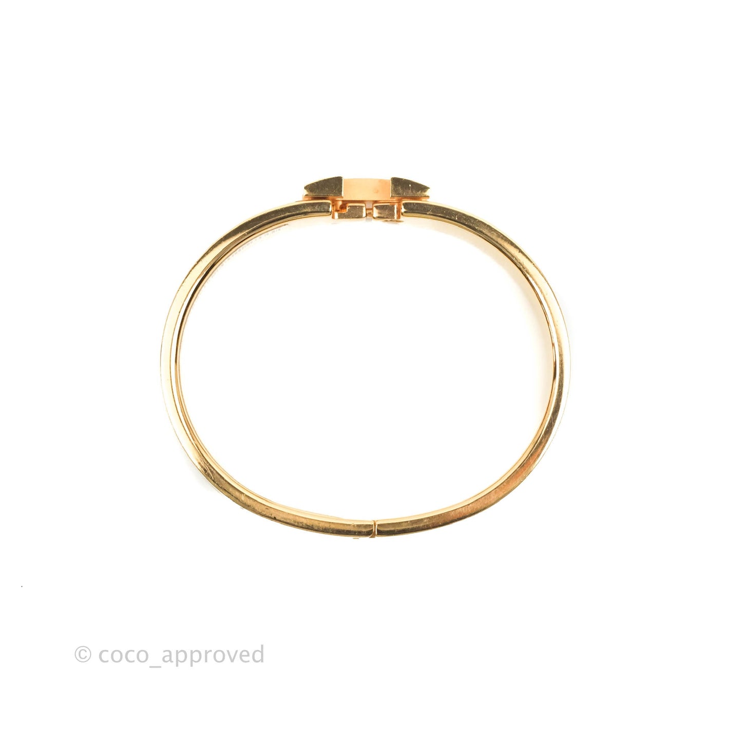 Hermès Clic H Bracelet White Rose Gold PM