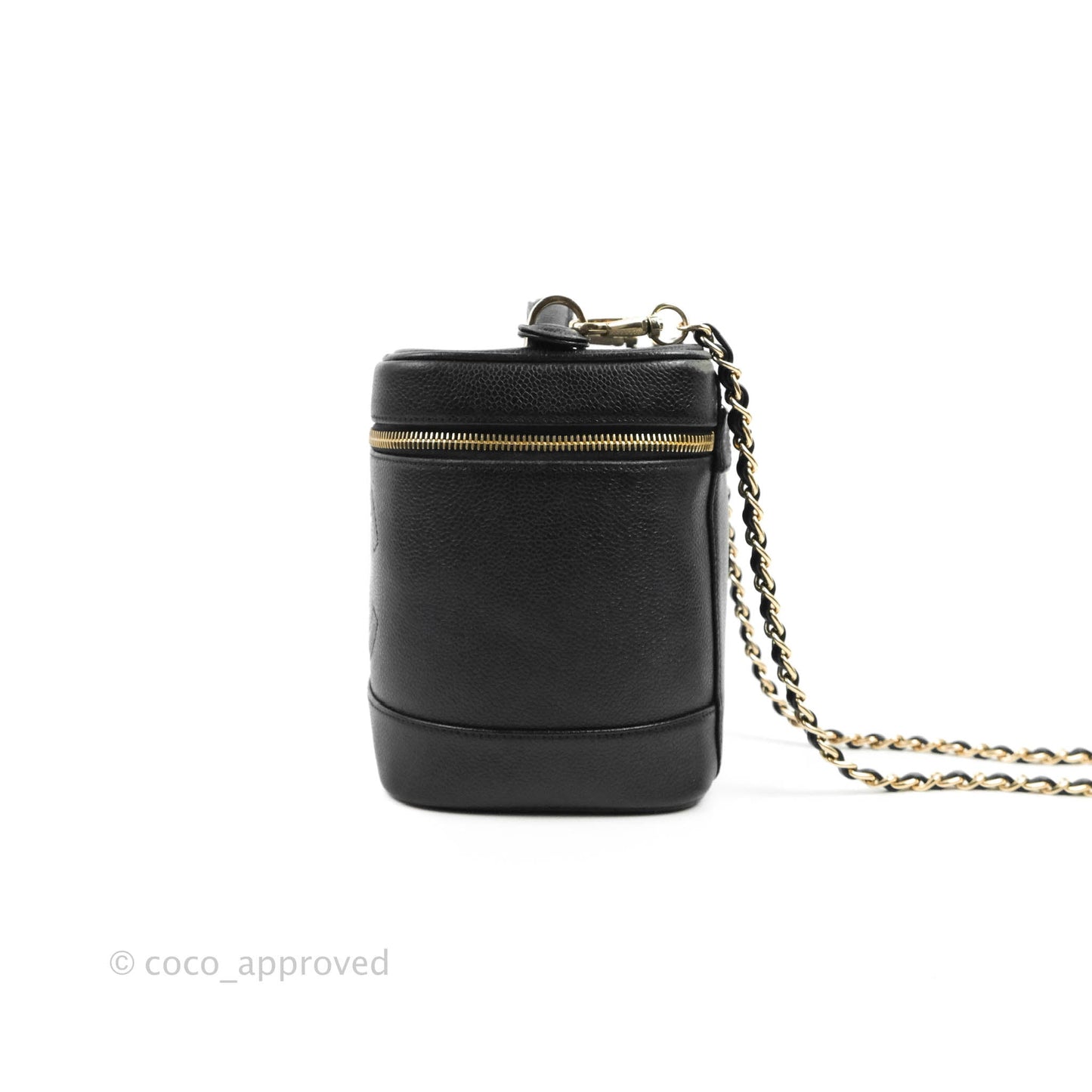 Chanel Vintage Vanity Case Black Caviar Gold Hardware