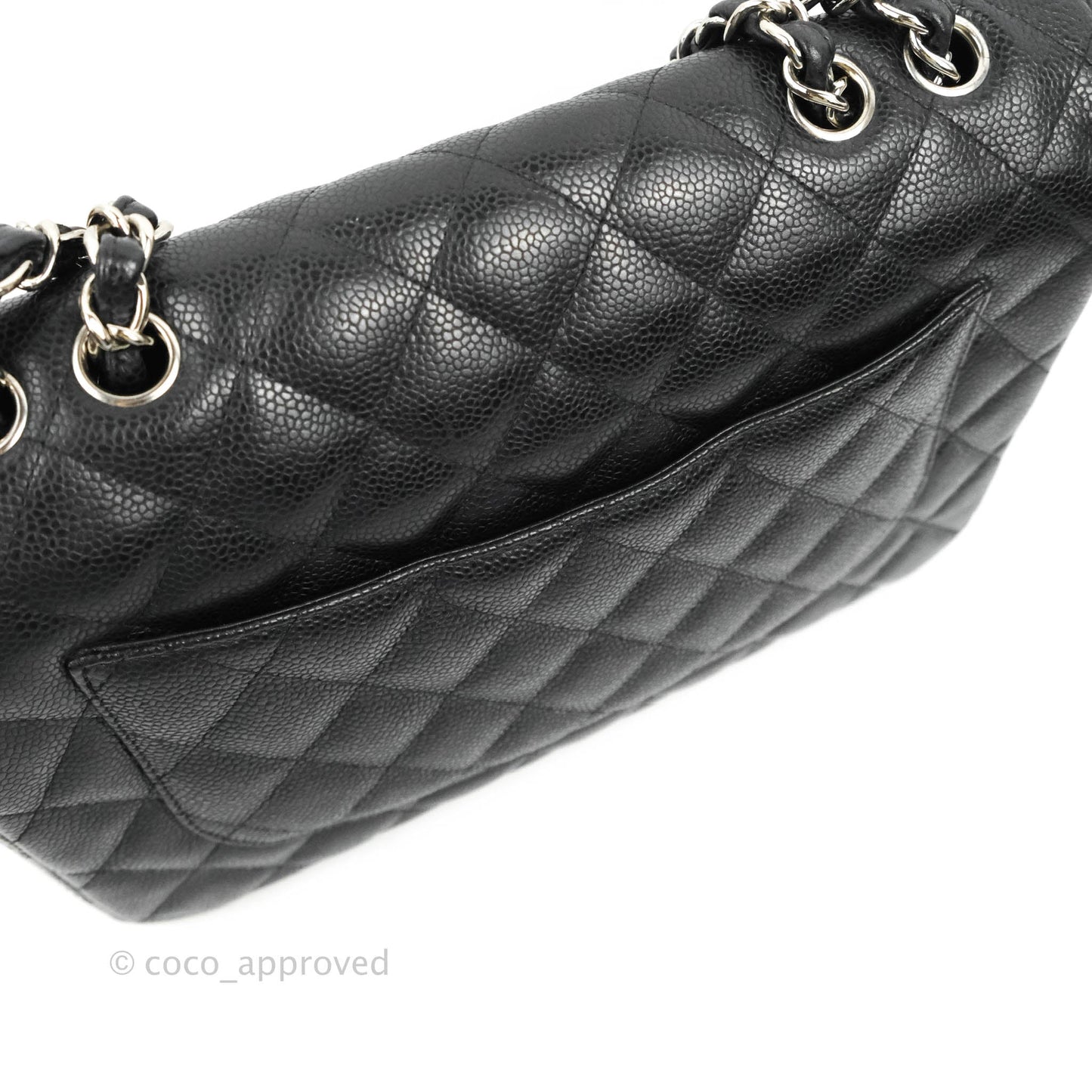 Chanel Jumbo Single Flap Black Caviar Silver Hardware⁣⁣