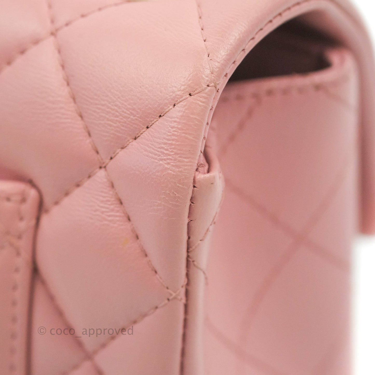 Chanel Quilted Mini Rectangular Flap Pink Lambskin Gold Hardware