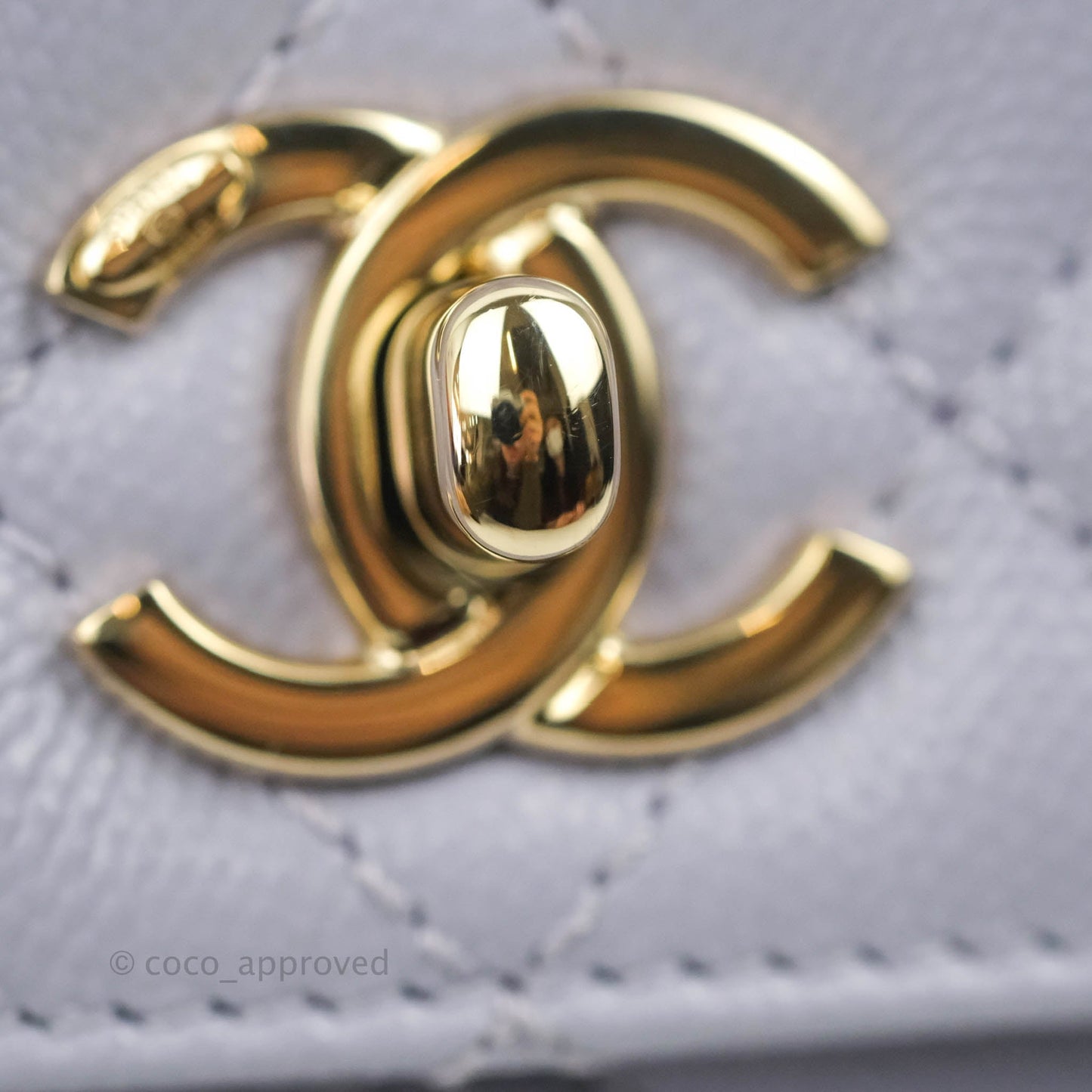 Chanel Mini Coco Handle Quilted Lilac Caviar Gold Hardware
