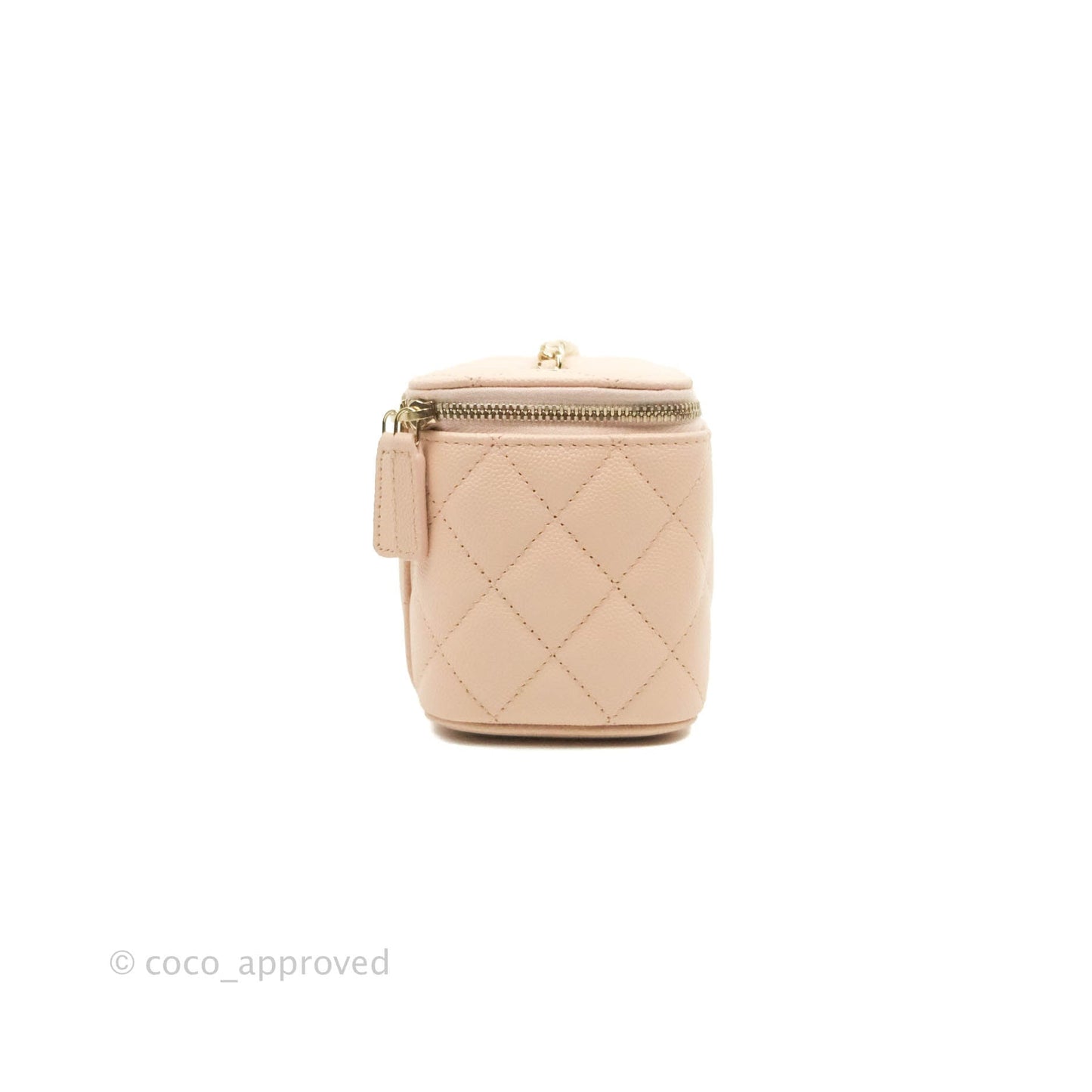 Chanel Vanity with Classic Chain Light Beige Caviar Gold Hardware 22C