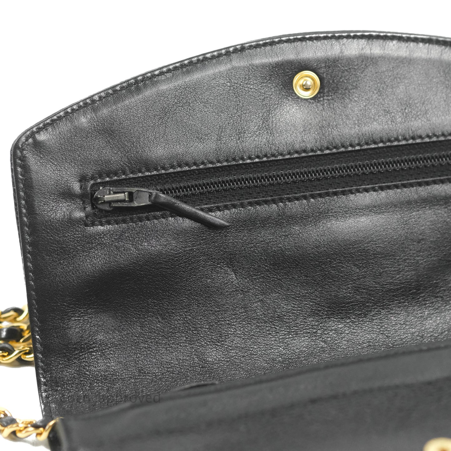 Chanel Vintage CC Wallet on Chain WOC Black Caviar Gold Hardware