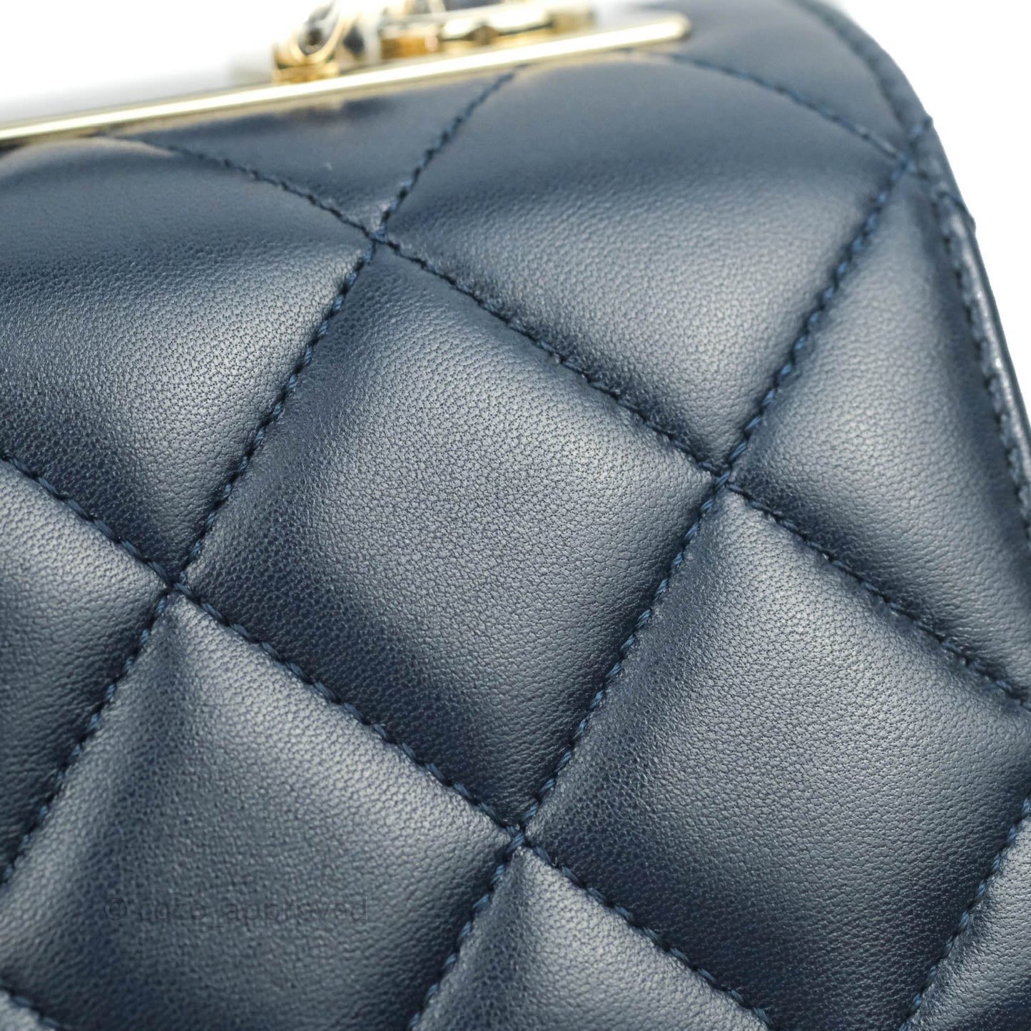 Chanel Small Trendy CC Navy Lambskin Gold Hardware