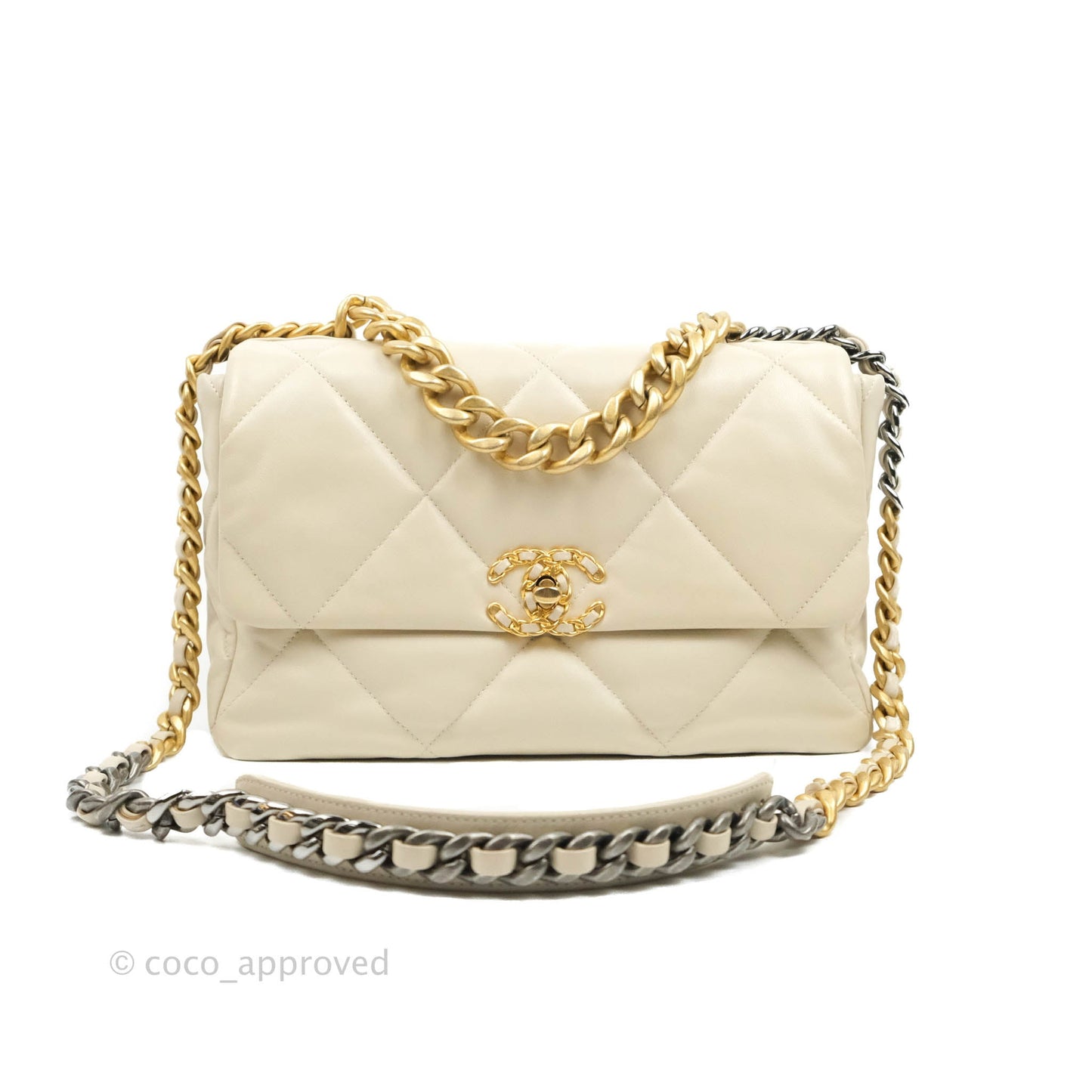 Chanel 19 Medium Beige Mixed Hardware