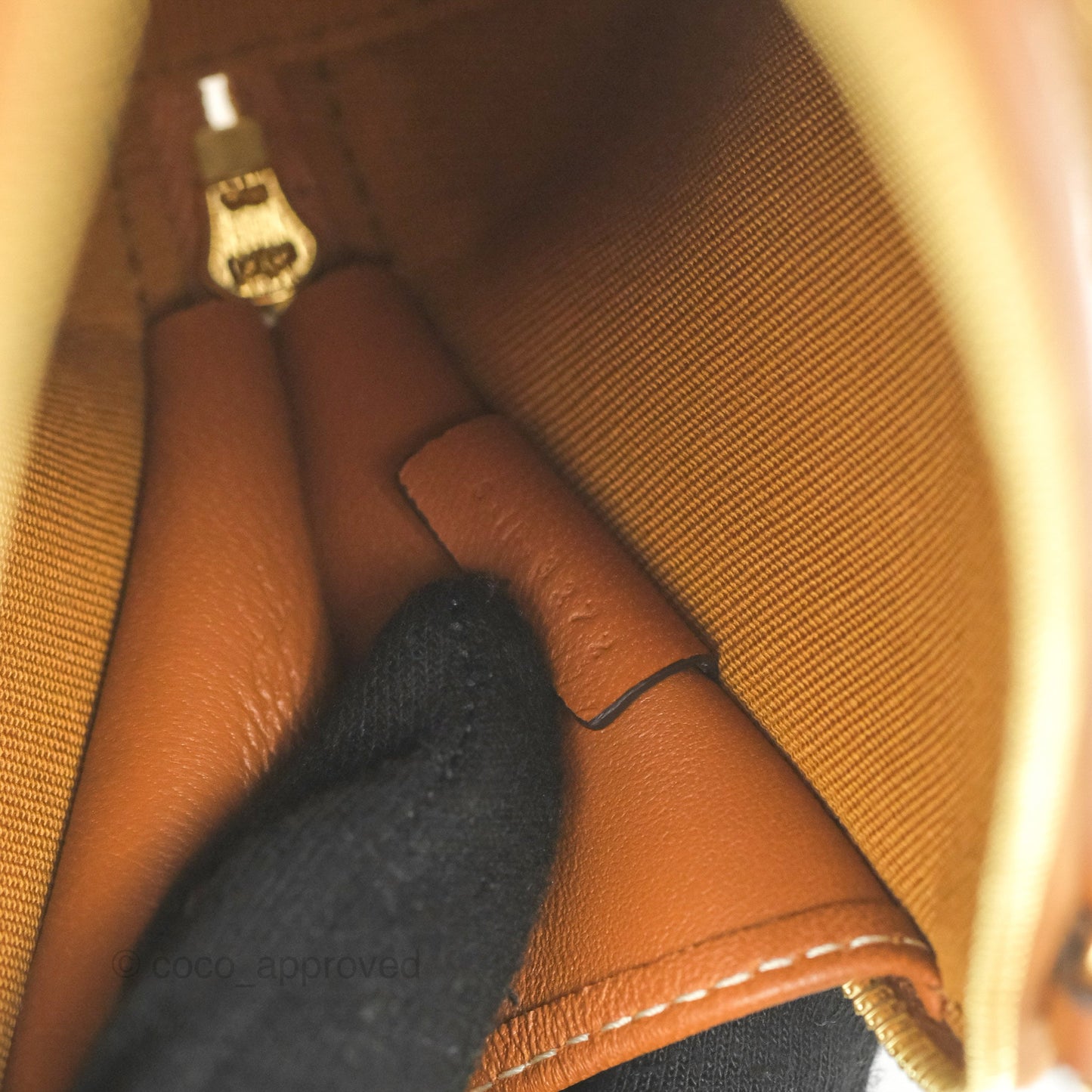 Celine Clutch With Chain Triomphe Canvas Lambskin White/Tan